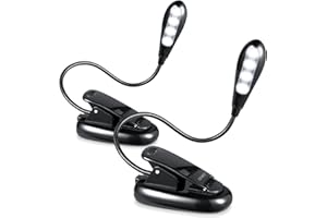【2 PACK】Criacr Reading Light, Portable Eye Protect Book Light, 4 LED Battery Operated Table Reading Lamp, Touch Sensitive Bedside Clip on Reading Light with Flexible Neck and Soft Light, for Kids, Bed