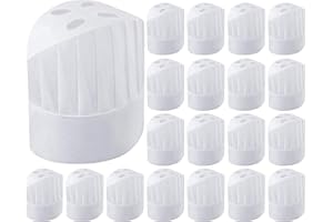 HEQISHUN 20 Pack Disposable Chef Hat, Adjustable Cooking Hat Set, 9 inch for Kitchen, Home, Restaurant, Catering, Cooking Party