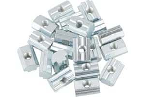 Canyita Écrou de tête de Marteau, 20pcs écrou de glissière en T Coulissant en Acier au Carbone zingué pour Accessoires en Aluminium(M6)