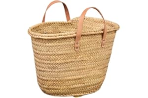 Cesteria Aparici - Capazo de palma con asas cortas beige para customizar 5010-7 (42x23x25)