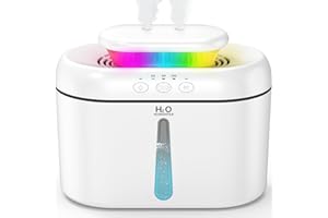 LKV Humidificateur à brume fraîche de 2 L avec buse bidirectionnelle, minuterie, arrêt automatique et veilleuse. Idéal pour les enfants, les plantes et la maison