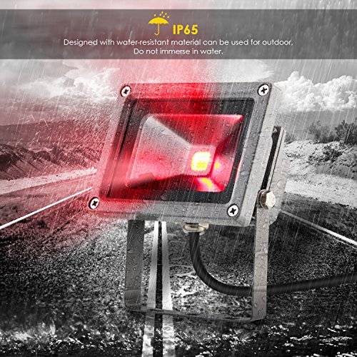 Albrillo LED 10W RGB Fluter mit 16 Farben inkl. Fernbedienung & Stecker, IP65 - 3
