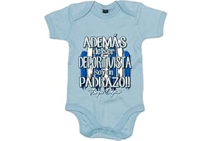 STAMPATS Body bebé además de ser Deportivista soy un padrazo futbolero de La Coruña - Celeste, Talla única 12 meses
