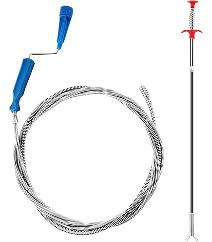 Druppelgrijper, 2 stuks afvoerreiniger, spiraal, intrekbare afvoerspiraal, grijper, 60 cm en 160 cm, telescopische flexibele buisreinigingsspiraal voor keuken en badkamer