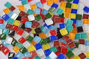 BAZARE MASUD E.K. 220 Stück Glas Mosaiksteine (Soft-Glas) 1x1cm Buntmix ca. 180g