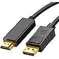 DisplayPort to HDMI Cable, Uni-Directional DP to HDMI Converter Gold-Plated DP Display Port to HDMI Converter Cable (Male to Male) for Labtop PCs to HDTV, Monitor, Projector with HDMI Port
