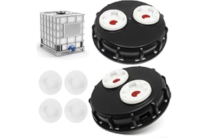 IBC tanklock, 2 stycken IBC-vattentank ventilerat lock, IBC-tanktillbehör, 163 mm för 1 000 l vattentank regntunna behållare, med dubbla ventilationshål, täcklock med 2 tums ersättningslock