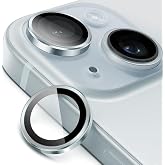Minesk iPhone 15-15 Plus ile Uyumlu Temperli Cam Kamera Lens Koruyucu Al&uuml;minyum Alaşım &Ccedil;er&ccedil;eveli ve 9H Sertliğinde Lens Korum