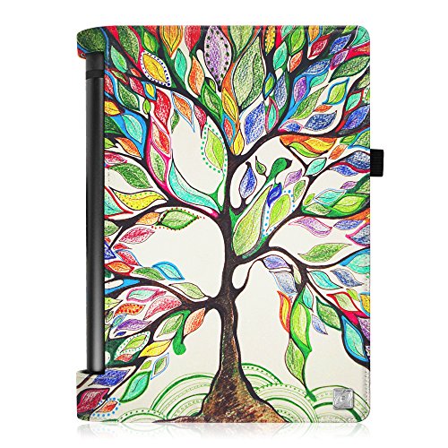 Fintie Lenovo Yoga Tablet 3 10 Hülle Case – Slim Fit Folio Premium Kunstleder Schutzhülle Tasche Etui Smart Cover mit Auto Sleep / Wake für Lenovo Yoga Tablet 3 25,7 cm (10,1 Zoll), Liebesbaum - 5