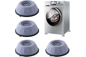 SHULLIN 4 Stück Waschmaschine Vibrationsdämpfer waschmaschinenunterlage Schwingungsdämpfer Antirutschmatte Fußpolster Verstellbares Gummi Fußpolster Anti Walk Fußpolster für Waschmaschinen (Gray)