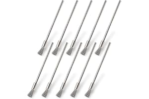 SLIVERDEW Szczotki druciane, 10 sztuk, szczotki druciane ze stali nierdzewnej, szczotki druciane ze stali nierdzewnej, 3 mm, szczotka druciana, wiertarka, do czyszczenia rdzy, korozji, brudu, farby