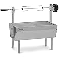 Klarstein 2-in-1 Electric Rotisserie & BBQ Grill, Mini Portable Pig Barbeque with 4 Wheels, Outdoor Spit Roast with 2 Stainless Steel Grates