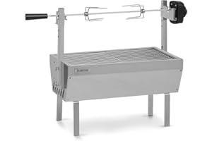 Klarstein 2-in-1 Electric Rotisserie & BBQ Grill, Mini Portable Pig Barbeque with 4 Wheels, Outdoor Spit Roast with 2 Stainless Steel Grates