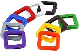 van den Heuvel | 100 Kunststoff Schlüsselkennringe | Schlüsselkappen für handelsübliche eckige Schlüssel | bunt gemischt | zur Schlüsselorganisation | Made in Germany