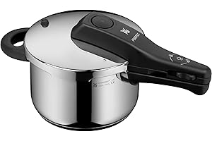 WMF Perfect – Pentola rapida Ø 18 cm Ø 2 litri e una media, con protezione fiamma, acciaio inox Cromargan per induzione