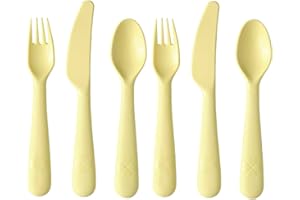 CARIBOU LIVING Children Kids Baby Toddler Yellow Cutlery Set Kalas Replacements Colour Choice 6pcs Fork Knife Spoon BPA Free 6pcs