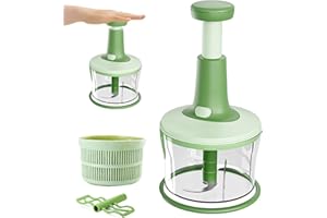 Xkzhrr Picadora Manual,1200ML Picador de cebolla,Cortador Cebolla Trituradora Multiusos,utilizado para cebolla, ajo, carne, vegetal, puré alimentos