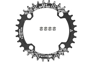 FOMTOR 104 BCD Chainring (30-52T) 7-12 Speed Compatible CNC 7075 Aluminum Narrow Wide Tooth Round Oval Chainrings for MTB/Road Bike Ebike Chainwheel Black/Red