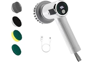 BCUTEU Power Spin Scrubber, Cordless Electric Spin Scrubber with 2 Speed, Handhold Brush Electric Cleaning Scrub Brush for Floor and Cars, Power Scrubber with 3 Replaceable Brushs Heads for Kitchen,Bathroom