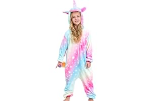 Ceruwum Girls Unicorn Sleepsuit Kids Unicorn Onesie Pyjamas
