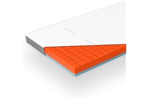 Genius eazzzy Premium Cube Topper o wysokości 9 cm, ergonomiczny materac wierzchni 2 w 1, dwustronny topper z mocną i miękką stroną, oddychający pokrowiec z siateczki, z pętelkami narożnymi, nadaje