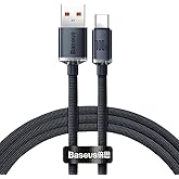 Baseus Crystal Shine USB-A to Type-C Fast Charging Data Cable 100W 5A 1.2M &ndash; Black (not compatible with iPhone)