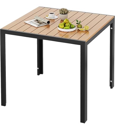 Home - Table De Jardin Carrée Plastique Blanc Komed