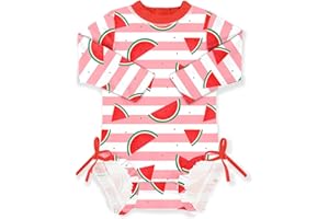 BesserBay Baby Mädchen Süße Rash Guard Einteiliger UPF 50+ Langarm Badeanzüge 0-36 Monate
