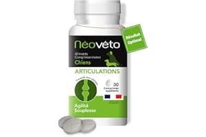 NÉOVÉTO - Articulations Chien - comprimés naturels - Arthrose Chien - Anti-inflammatoire - Actifs agréés par Les Services vétérinaires - Fabriqué en France (30 comprimés)