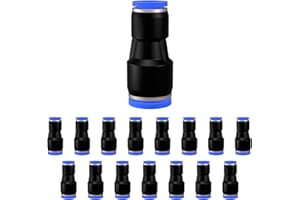 CEMYDEYO 15 Stück 6mm bis 8mm Gerade Pneumatik Steckverbinder, Air Push Schnellbefestigungen, Push to Connect Adapter Quick Release Reducer Fittings(PG6-8) (PG 8mm-6mm(15 Stück))