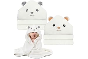 Shengruili 2 Articles Serviette de Bain Capuche Bébé,Sortie de Bain Bébé Super Absorbante,Serviette de bain avec Capuche bébé,Cape de à capuche