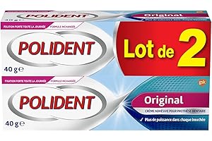 Polident Original, Crème Fixative Pour Prothèses Dentaires Partielles ou Complètes, Sans Goût Lot de 2x40ml