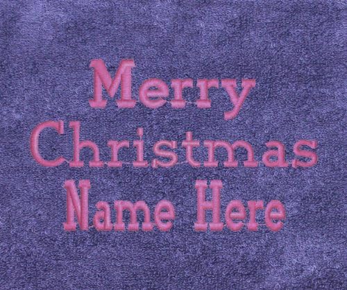 PERSONALISED EMBROIDERED CHRISTMAS BLUE GOLF TOWEL GT51 WITH ATTACHING HOOK