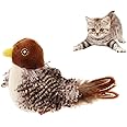 GUSHE Upgraded Simulated Chirping Bird, Flapping Bird Cat Toy, Electric Flappy Bird Cat Toy, Cat Toy Bird Plush Toys for Cats, Interactive Cat Toy, Squeak Cat Toys for Indoor Cats (A)