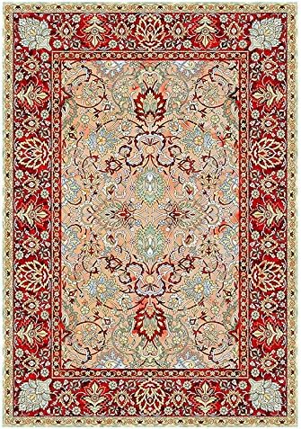 Carpet rug Printed crystal wool living room bedroom mats farmhouse style Simple and modern Hand made abstract Foyer Bedroom non-slip ( Color : Red , Size : 1.6*2.3m )