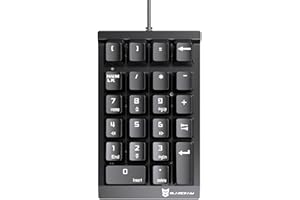 Qisan Mechanischer Numerische Tastatur Mini-Zifferntastatur 22 Tasten Blau Schalter für PC, Laptop - Schwarz