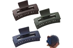FURNRUBDEN Lot de 3 pinces à cheveux antidérapantes rectangulaires pour femmes et filles - Cheveux fins et épais