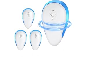 PADONCO 2025 Upgraded Version Ultrasonic Pest Repeller, Powerful Mouse Repeller plug in Pest Control for Rats, Rodent, Mice, Bugs, Mosquito, Spider, Ant Repellent Harmless To Pets And Human (4 Packs) (Blue)