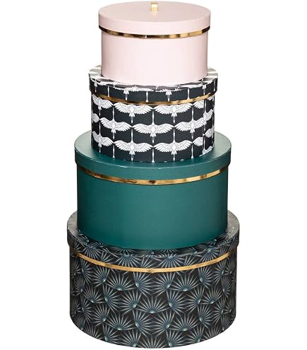 Atmosphera Lot De 3 Boîtes Rondes Thalie – Diamètres 15, 18 Et 25 Cm – Multicolore – Rangement Enfant & Déco Intérieure