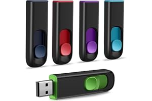 MAKACTUA Clé USB 2.0 16Go Lot de 5 USB Flash Drive Rétractable Mémoire Stick Stockage Données Pendrive, Clé USB 2.0 Memory Stick Flash Drive Noir