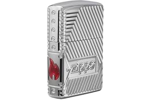 Zippo Bolts Design Pocket Lighter Briquet de Poche Mixte Adulte, Chrome, Taille Unique