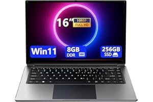 MOROSTRON Laptop 16-inch 8GB DDR 256GB SSD Portable Laptop,Expandable to 1TB Pentium Quad-core CPU up to 2.64 GHz 9000mAh Battery Mini HDMI Interface USB3.0 Interface Dual-Band WiFi Webcam Slim laptops