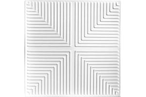 MYDEKOR Polystyrene Ceiling Tiles Suspended Cladding Panel Tile White 0845 (8 Tiles 50cmx50cm - 2m2 Coverage)