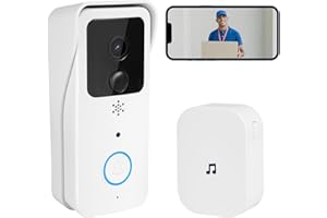 Evoloo Wireless WiFi Video Doorbell Camera with Chime,1080 HD Smart Video Door Bells with Camera Battery Powered,PIR Motion Detection,2-Way Audio,Night Vision, Support SD Card
