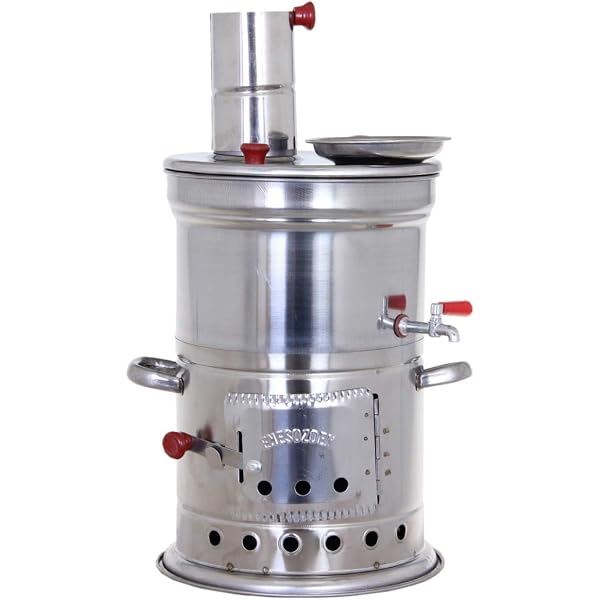 MarasCopper STEEL SAMOVAR WOODu0026COAL WATER HEATER 5 LITER : Amazon.co.uk:  Garden