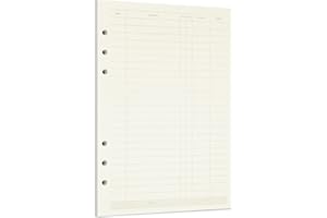 Zelten 1 Pack A5 45 Sheets/90 Pages Finance Loose Leaf Punched Paper Refills Paper for 6 Hole Binder Personal Organizer Diary Notebook Refillable Planner