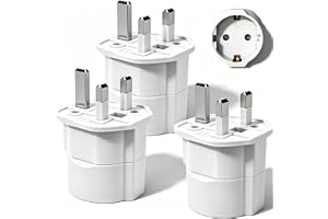 Mesybveo 3 Stycken Adapter Engelsk Kontakt, UK-adapter, Engelsk Stickkontakt, Kontakt Typ G, UK-adapter Typ G från EU till England, Skottland, Irland, Maldiverna, Singapore och Dubai