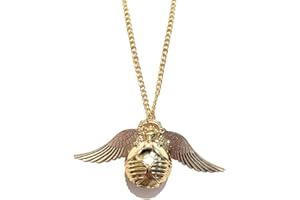 giulyscreations Collana Orologio Boccino d'oro Metallo Nichel Free Ispirato Incisione Open At The Close Mi Apro alla Chiusura Golden Snitch Grifondoro H P Cosplay Quidditch
