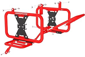 GRAND PITSTOP Motorcycle Saddle Stay, Luggage Carrier, Jerry Can Holder Compatible with Royal Enfield Himalayan 450 (Red-Black)