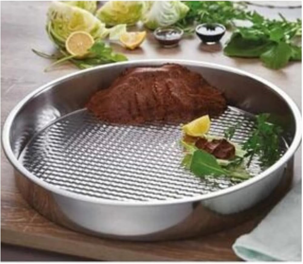 abnturk 41Cm Çapında Paslanmaz Çelik Çiğ Köfte Tepsisi Alt Yüzeyi Tırtıklı Özel Üretim, gülso33379553334